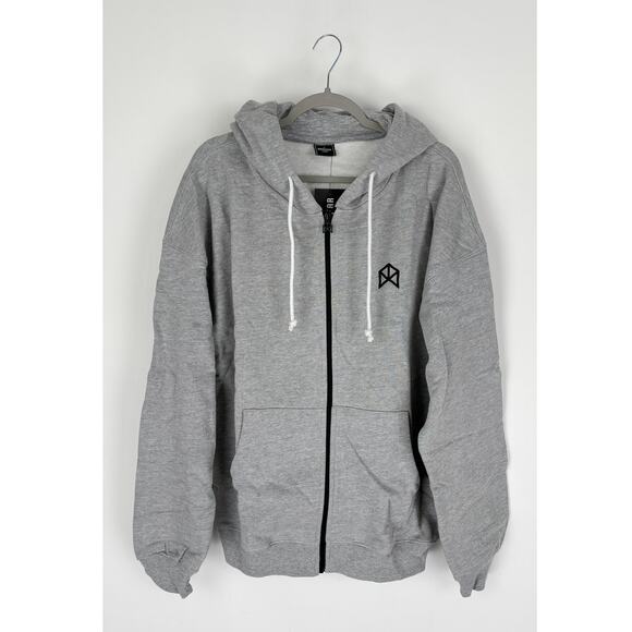 RawGear Full Zip Hoodie Pullover Mens Size Large Grey Black New Athletic BM534 - Picture 1 of 8
